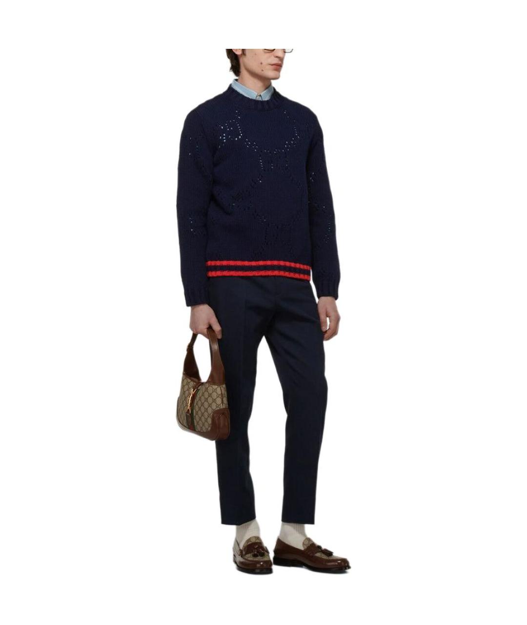 GUCCI Темно-синий хлопковый джемпер / свитер, фото 5