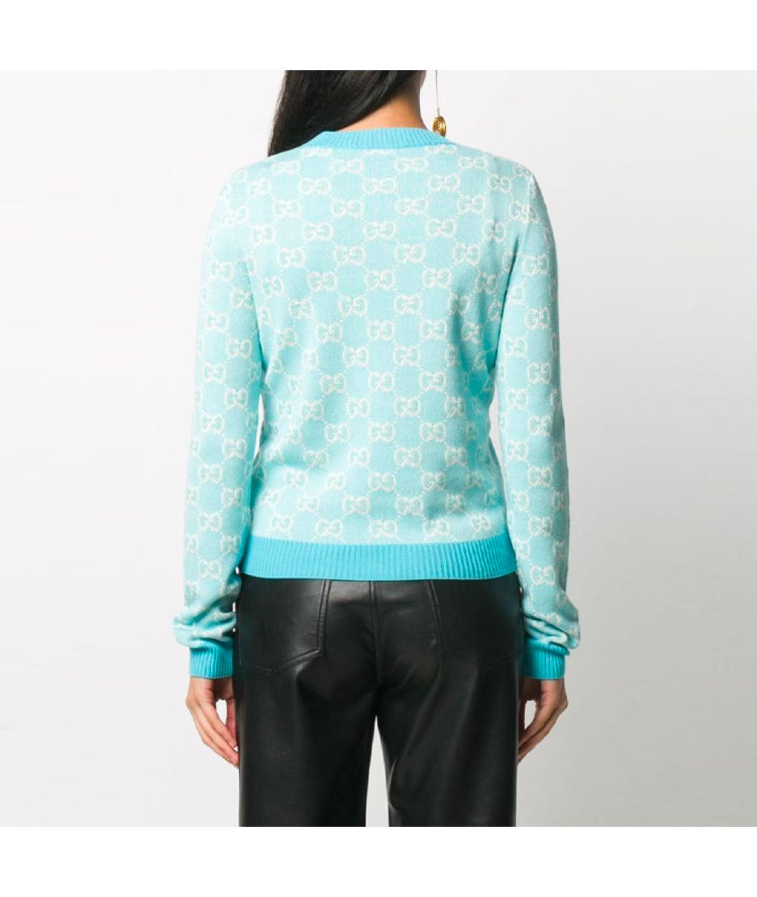 GUCCI Голубой джемпер / свитер, фото 5