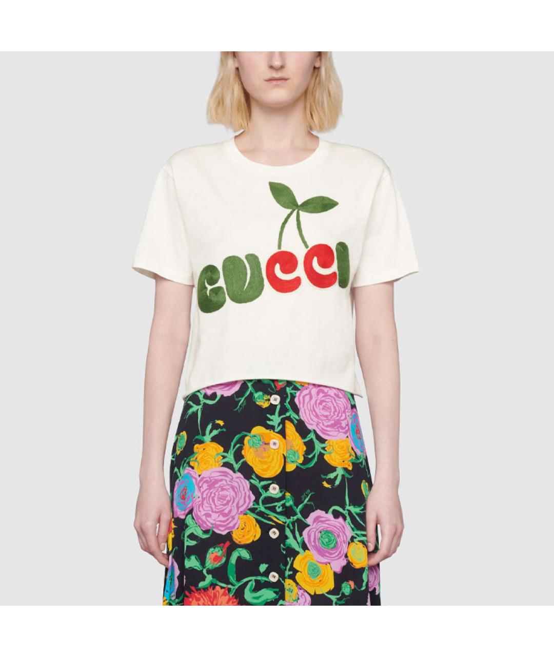 GUCCI Бежевая хлопковая футболка, фото 2