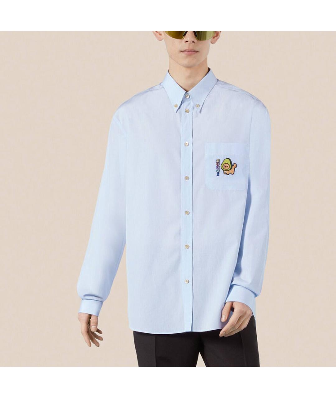 GUCCI Голубая классическая рубашка, фото 2