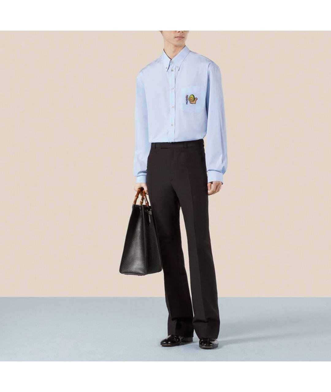 GUCCI Голубая классическая рубашка, фото 3