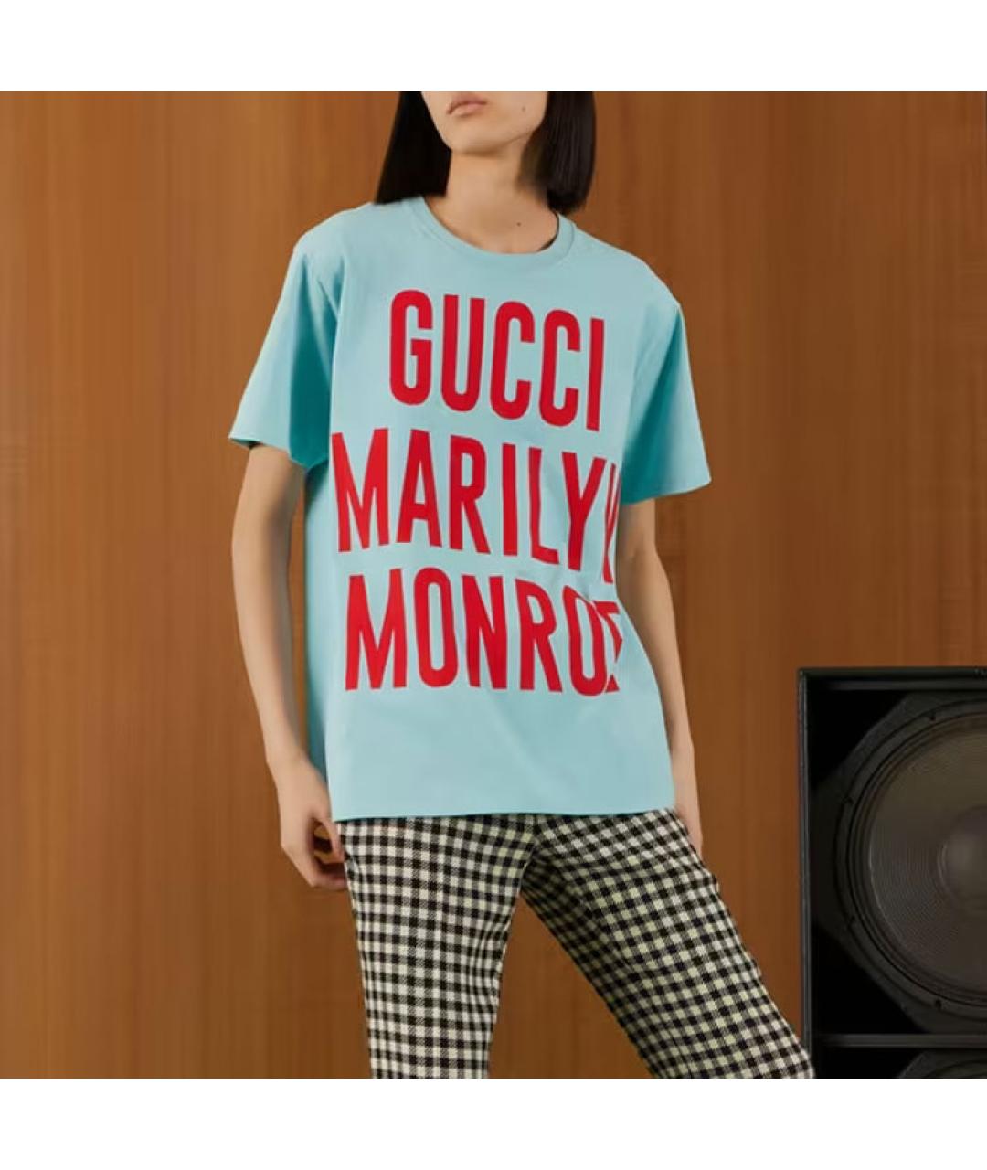 GUCCI Голубая футболка, фото 5