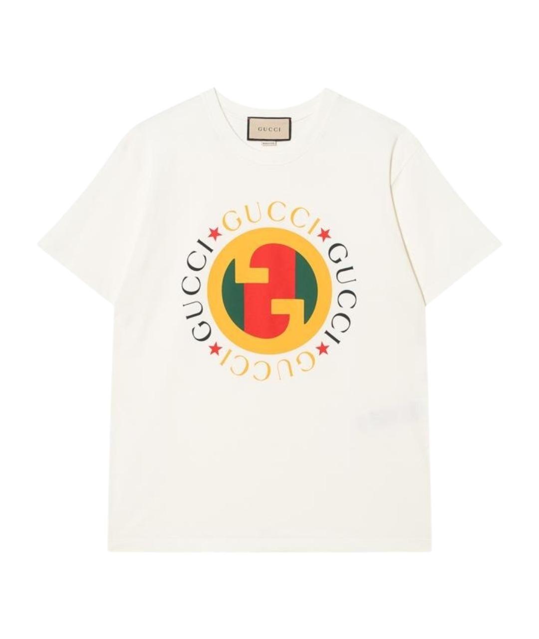 GUCCI Белая хлопковая футболка, фото 1