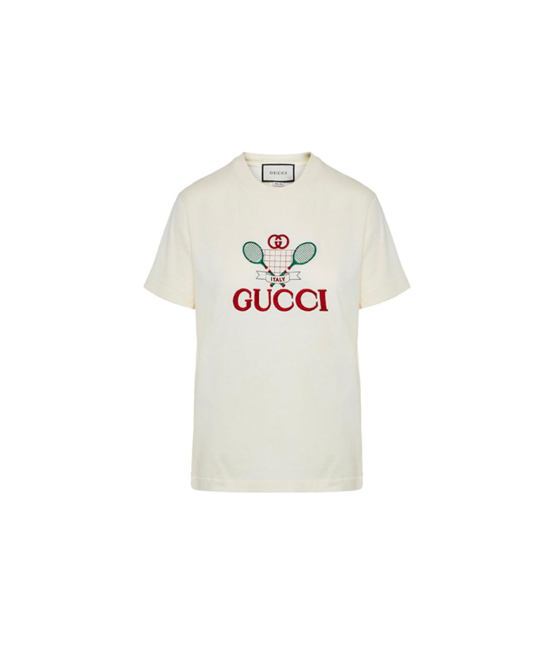 GUCCI Бежевая хлопковая футболка, фото 1