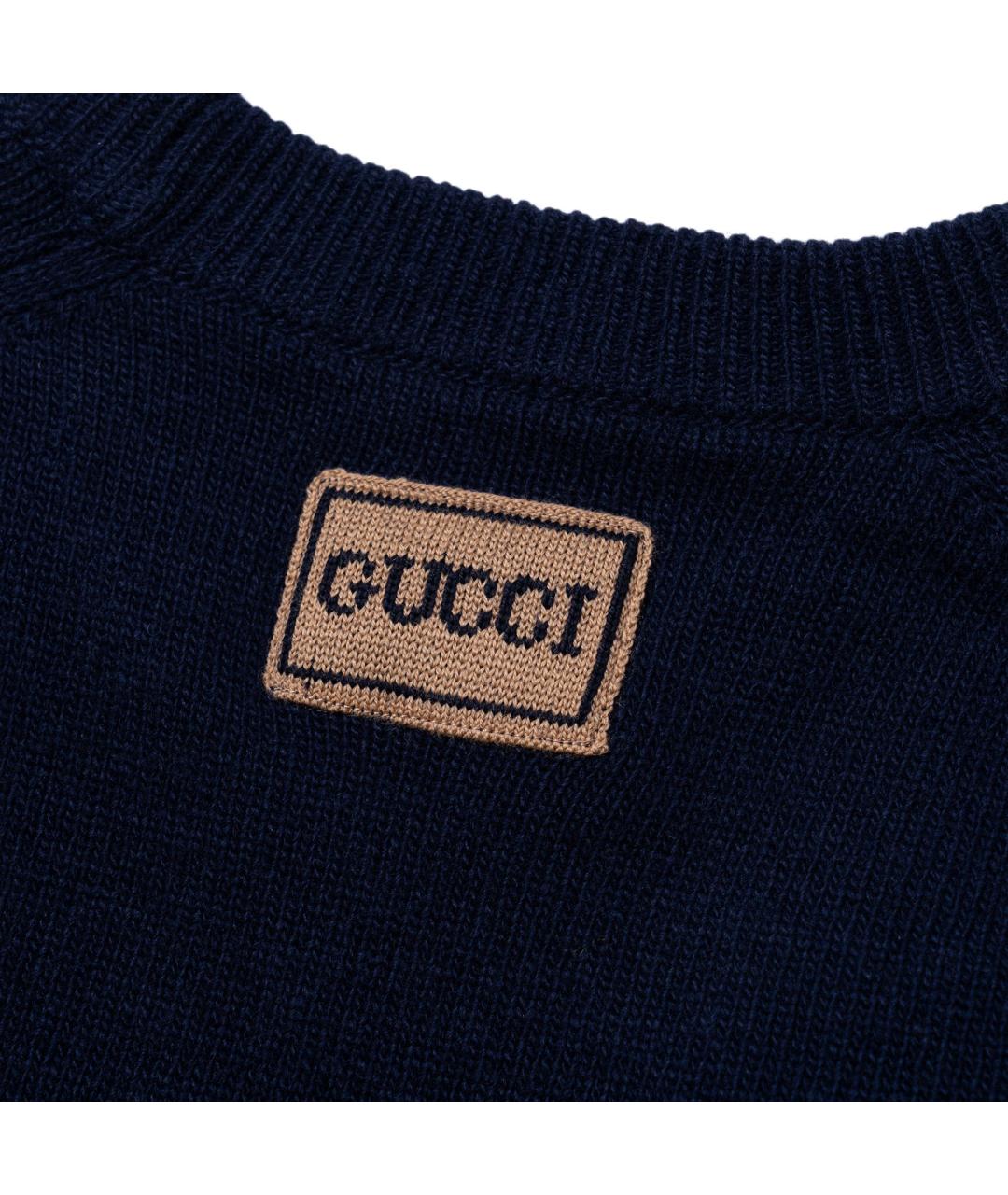 GUCCI Синий кашемировый джемпер / свитер, фото 2