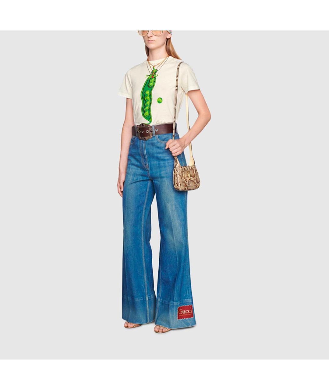 GUCCI Бежевая хлопковая футболка, фото 5