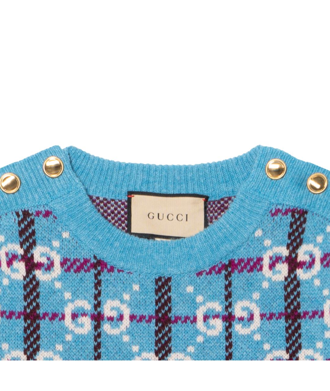 GUCCI Голубой джемпер / свитер, фото 3