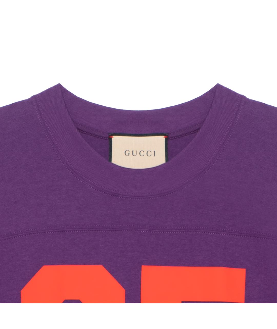 GUCCI Фиолетовая хлопковая футболка, фото 3