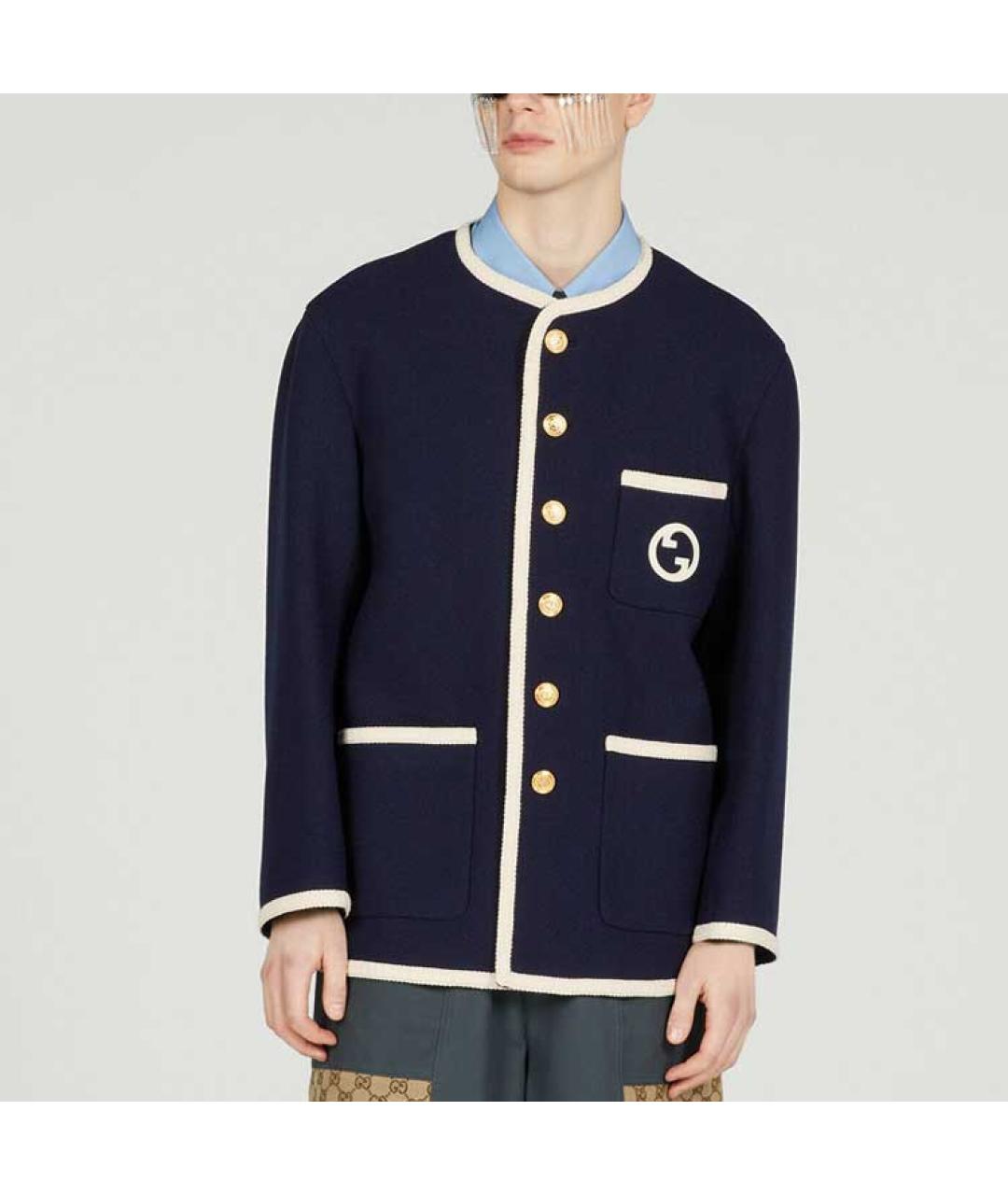 GUCCI Темно-синий пиджак, фото 4