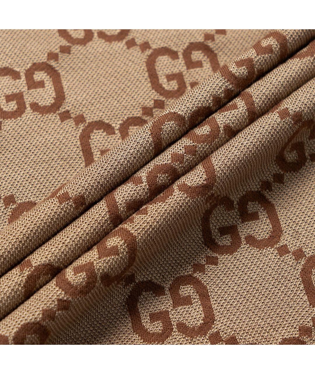 GUCCI Бежевое поло с коротким рукавом, фото 4