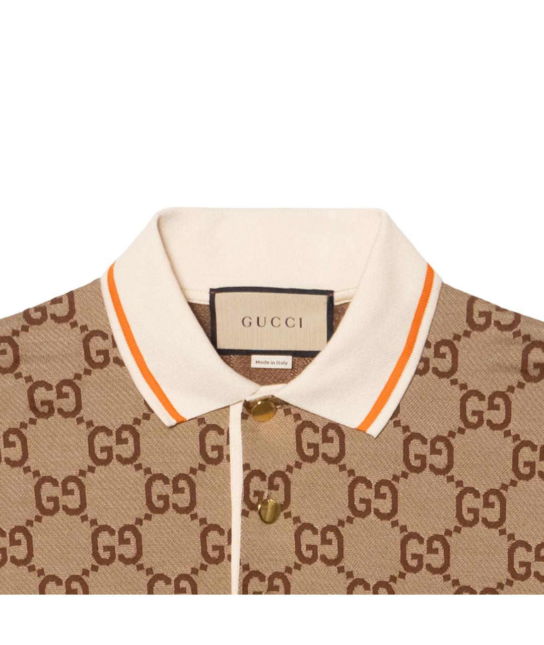 GUCCI Бежевое поло с коротким рукавом, фото 5