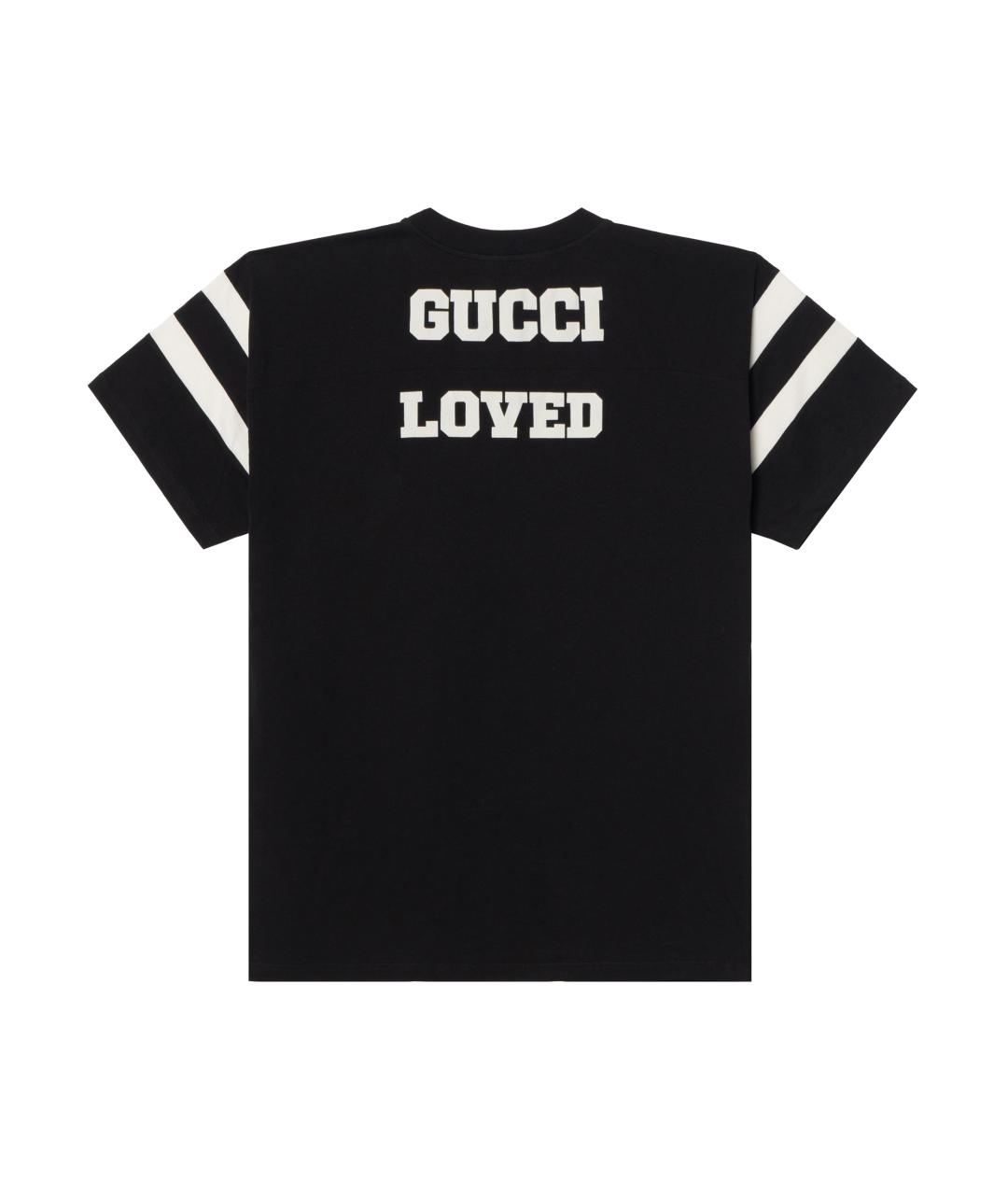 GUCCI Черная хлопковая футболка, фото 2