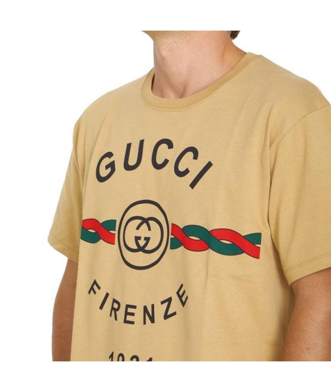 GUCCI Бежевая футболка, фото 4