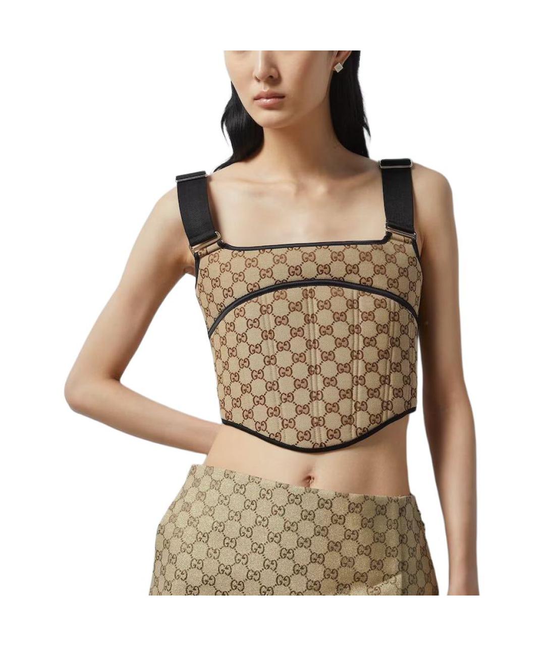 GUCCI Бежевая майка, фото 3