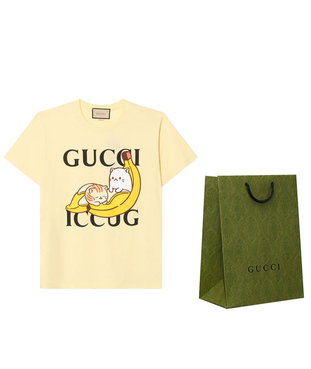 GUCCI Желтая футболка, фото 3