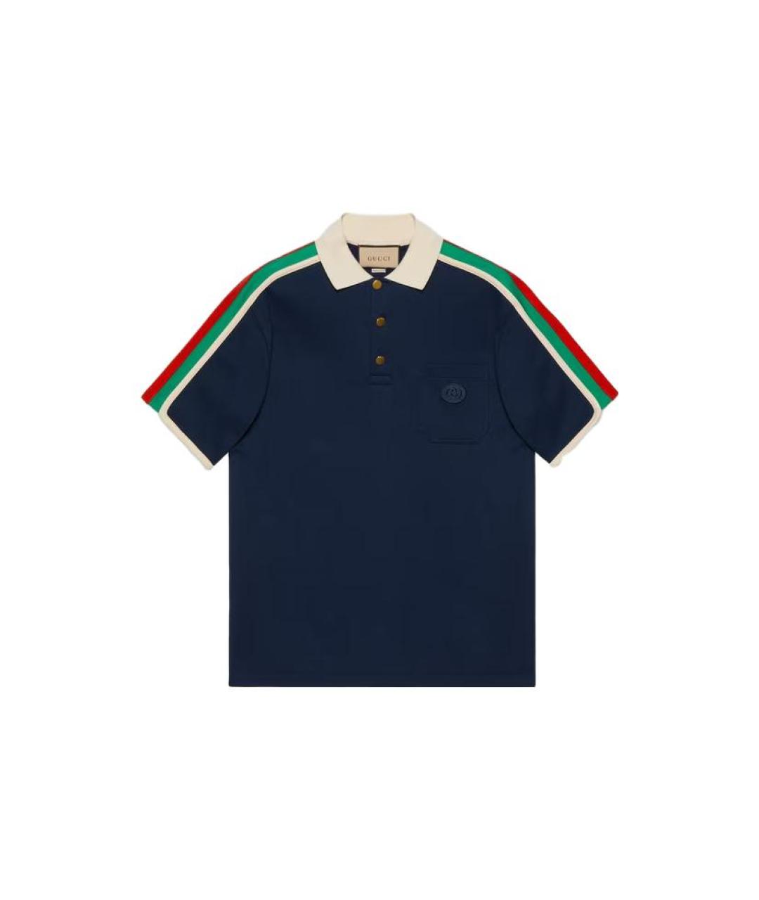 GUCCI Темно-синее поло с коротким рукавом, фото 6