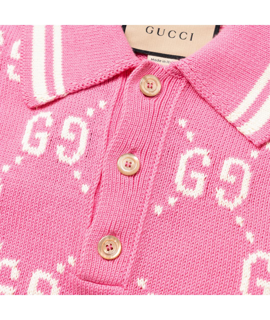 GUCCI Розовое поло с коротким рукавом, фото 3