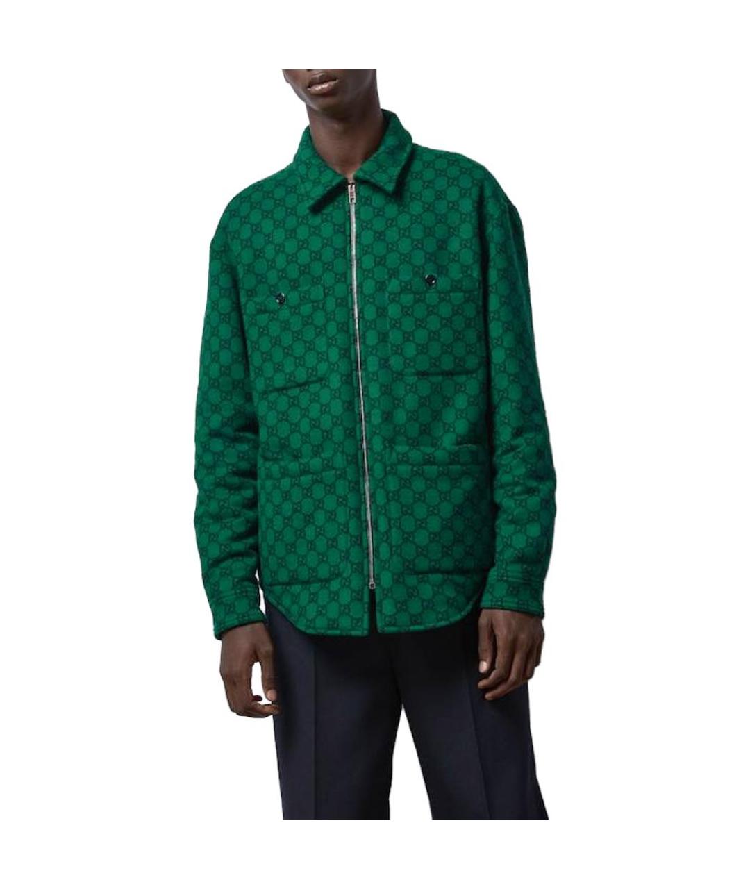 GUCCI Зеленая шерстяная куртка, фото 4