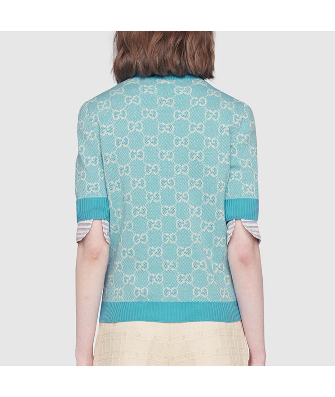 GUCCI Голубой джемпер / свитер, фото 5