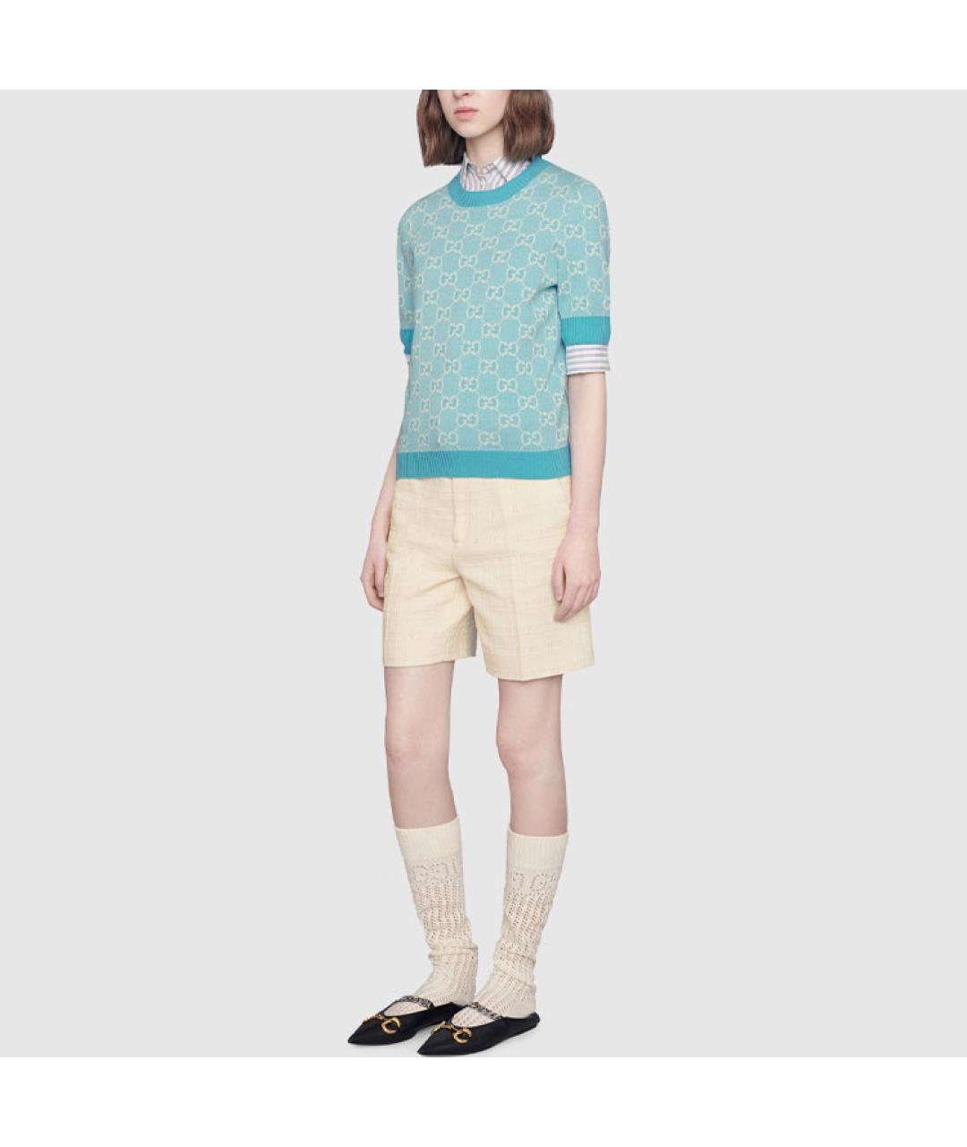GUCCI Голубой джемпер / свитер, фото 3