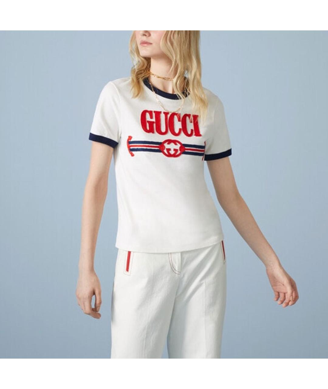 GUCCI Бежевая хлопковая футболка, фото 3