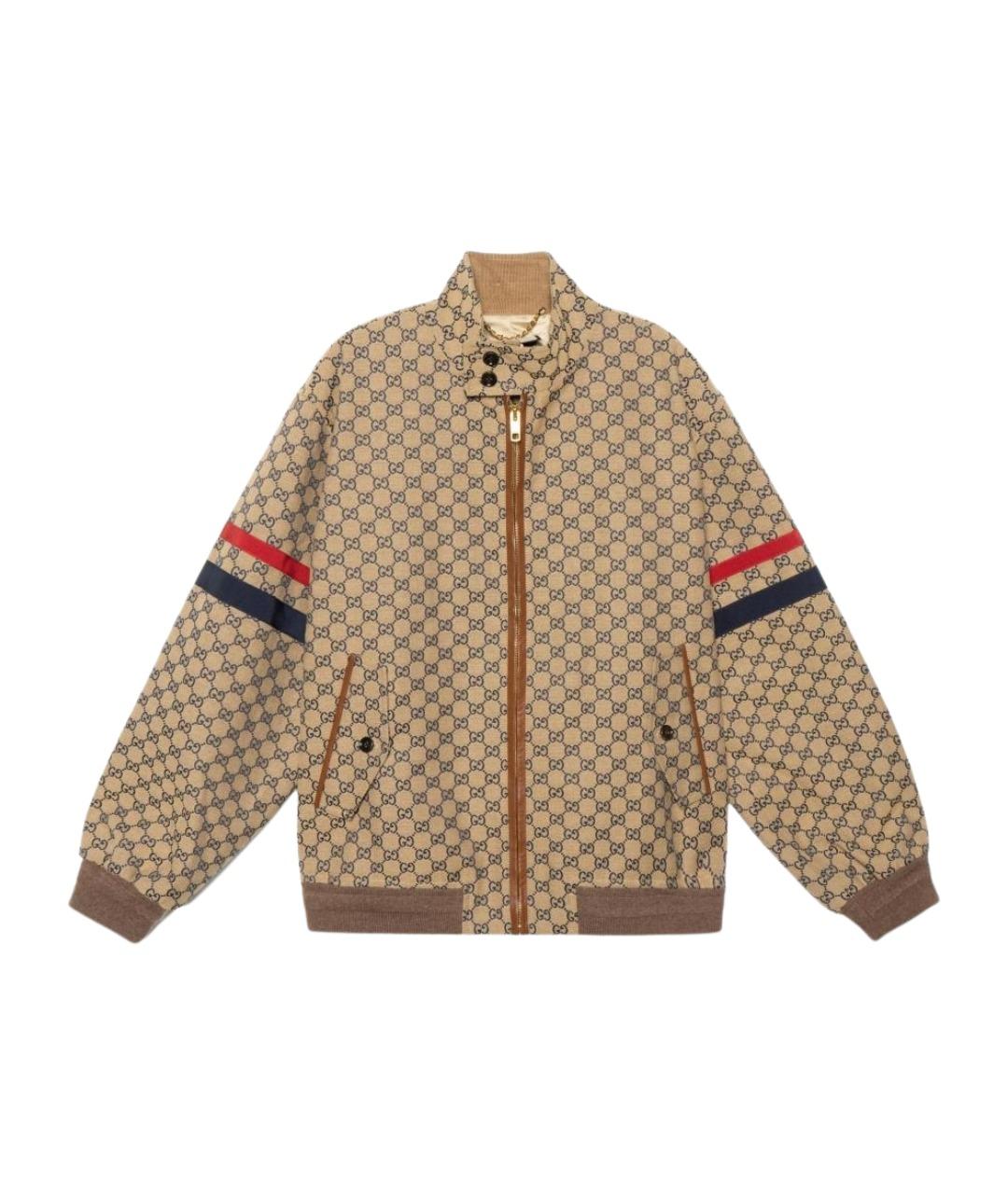 GUCCI Бежевая хлопковая куртка, фото 1