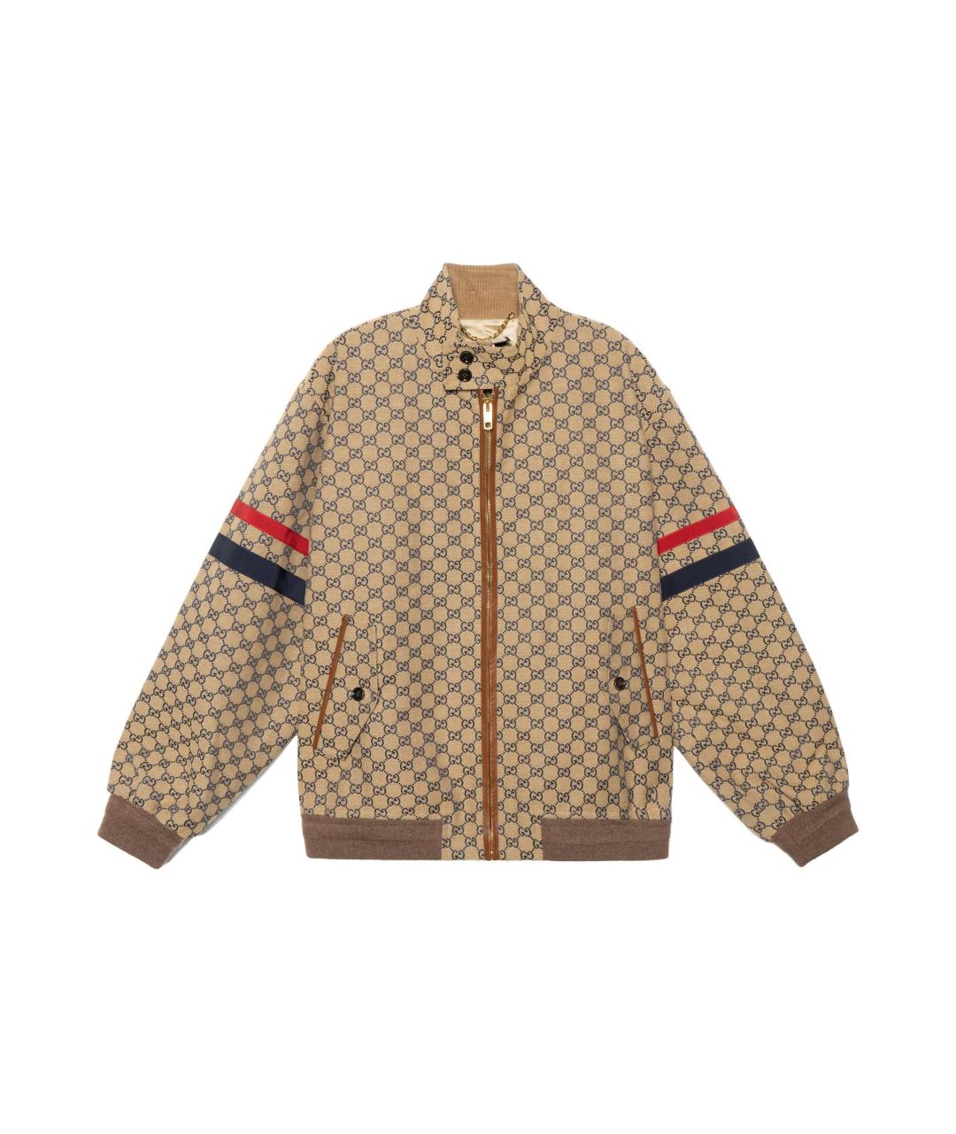 GUCCI Бежевая хлопковая куртка, фото 6