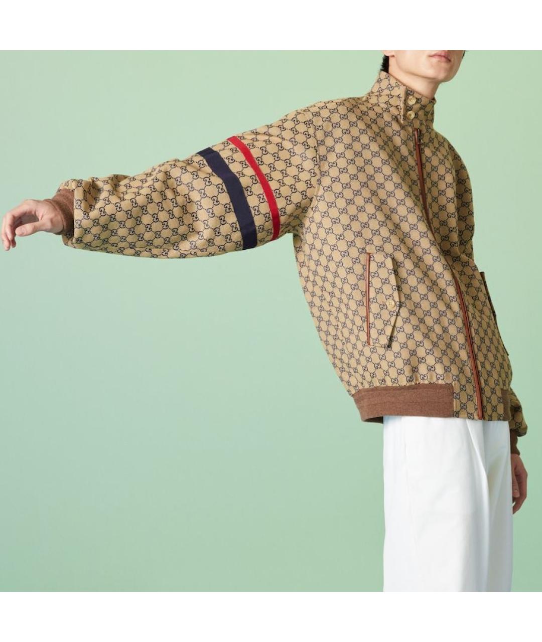 GUCCI Бежевая хлопковая куртка, фото 5