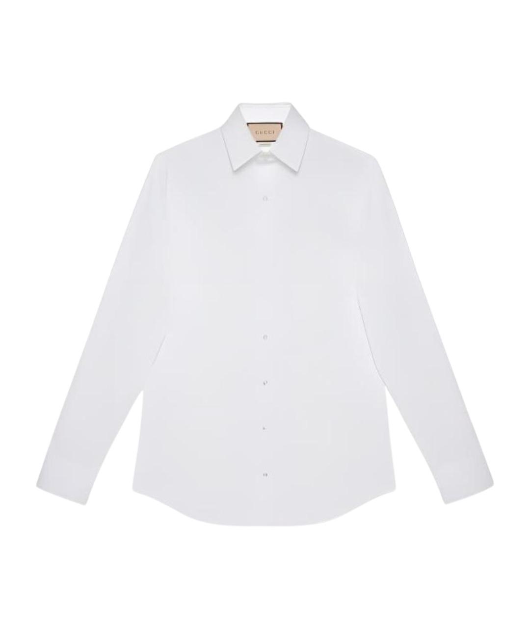 GUCCI Белая хлопковая классическая рубашка, фото 1
