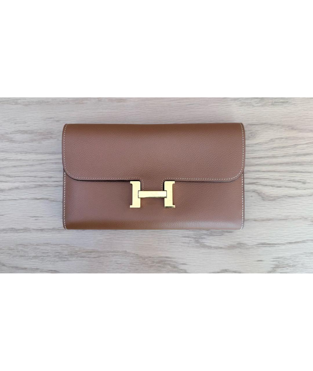 HERMES Коричневый кожаный кошелек, фото 6