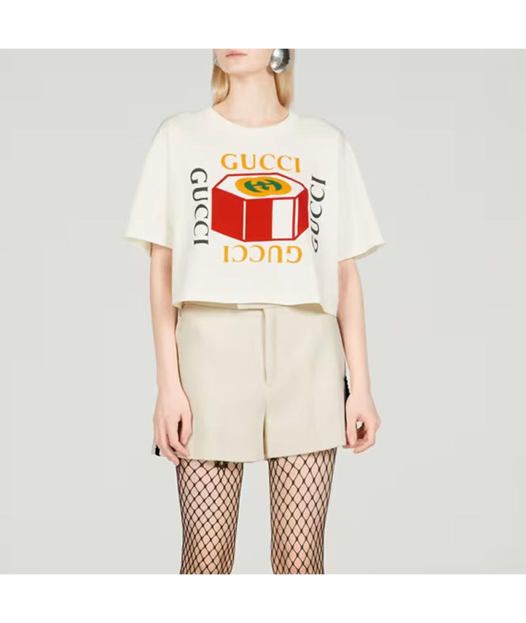 GUCCI Бежевая хлопковая футболка, фото 3