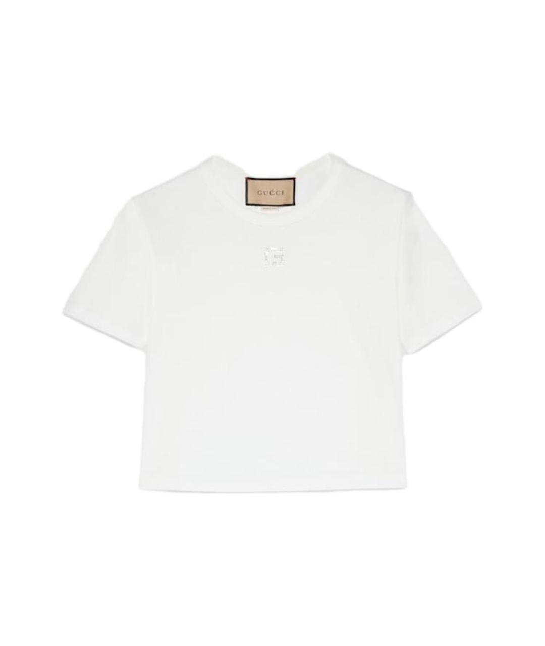 GUCCI Белая хлопковая футболка, фото 1