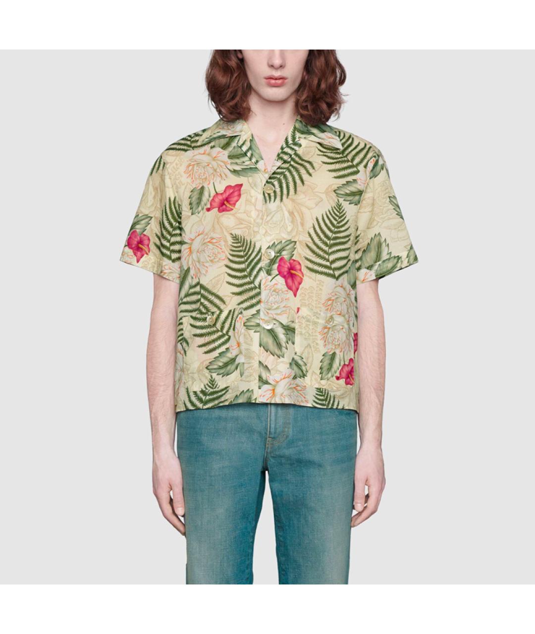 GUCCI Бежевая хлопковая кэжуал рубашка, фото 3