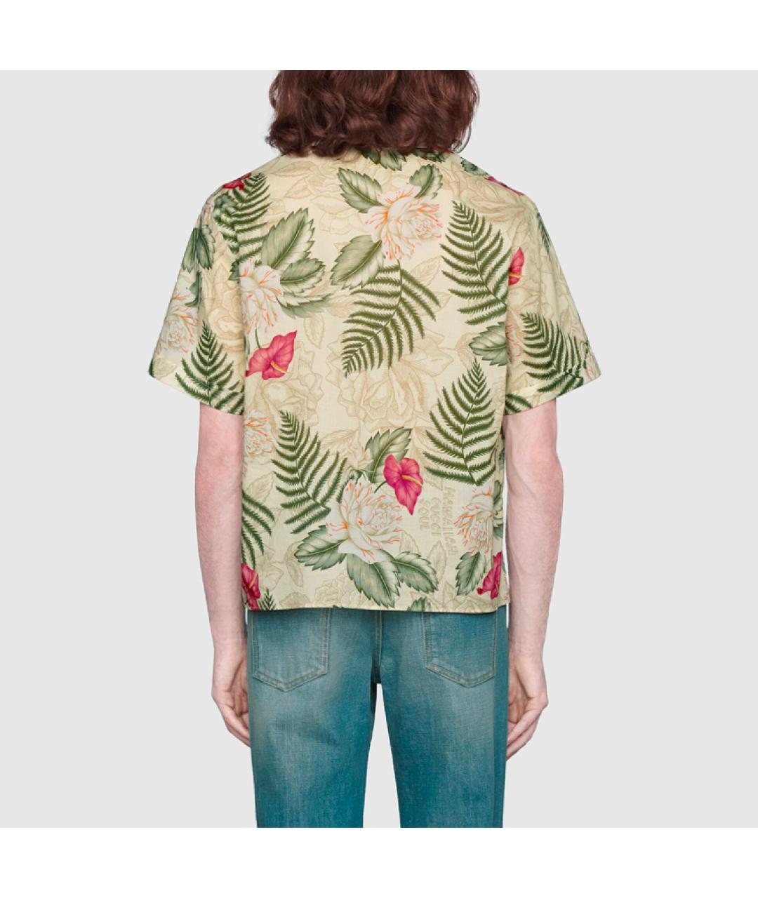 GUCCI Бежевая хлопковая кэжуал рубашка, фото 4