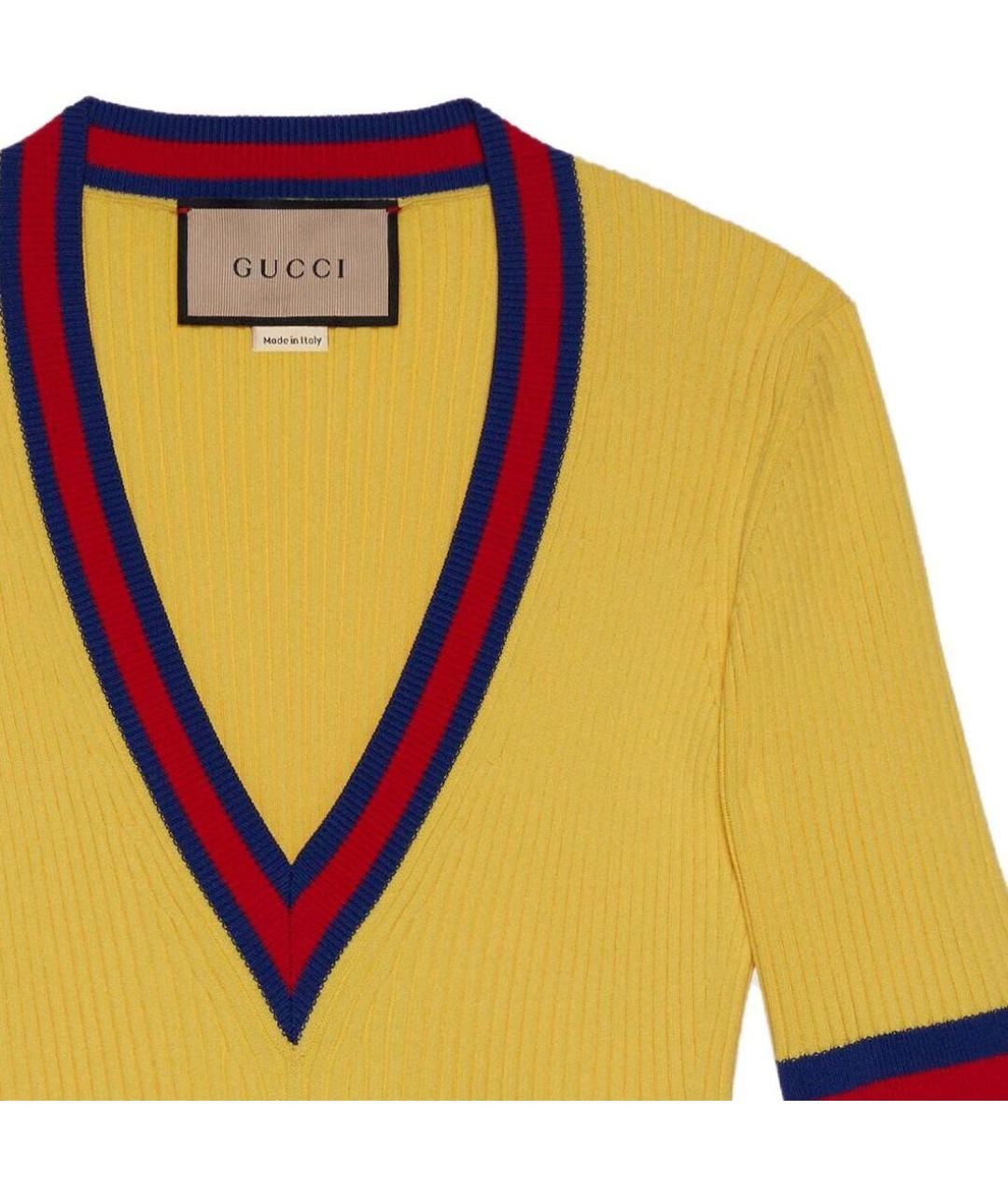 GUCCI Желтый джемпер / свитер, фото 3