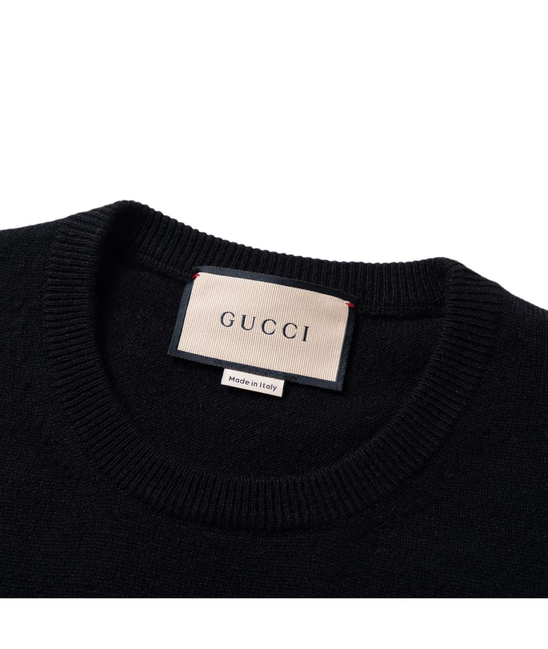 GUCCI Черный кашемировый джемпер / свитер, фото 3