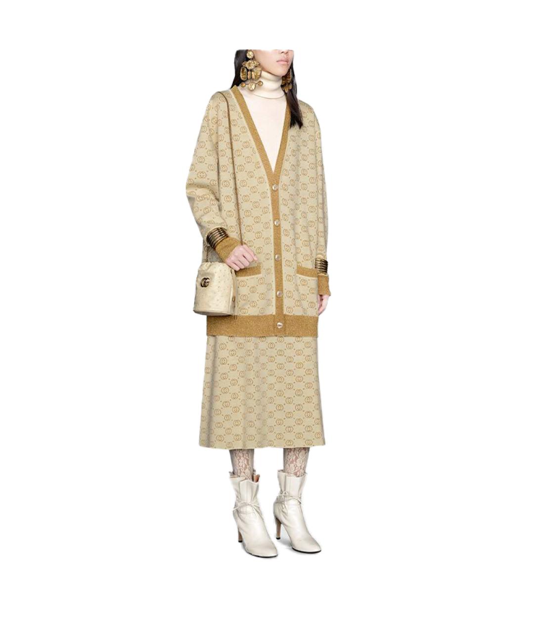 GUCCI Бежевый шерстяной кардиган, фото 4