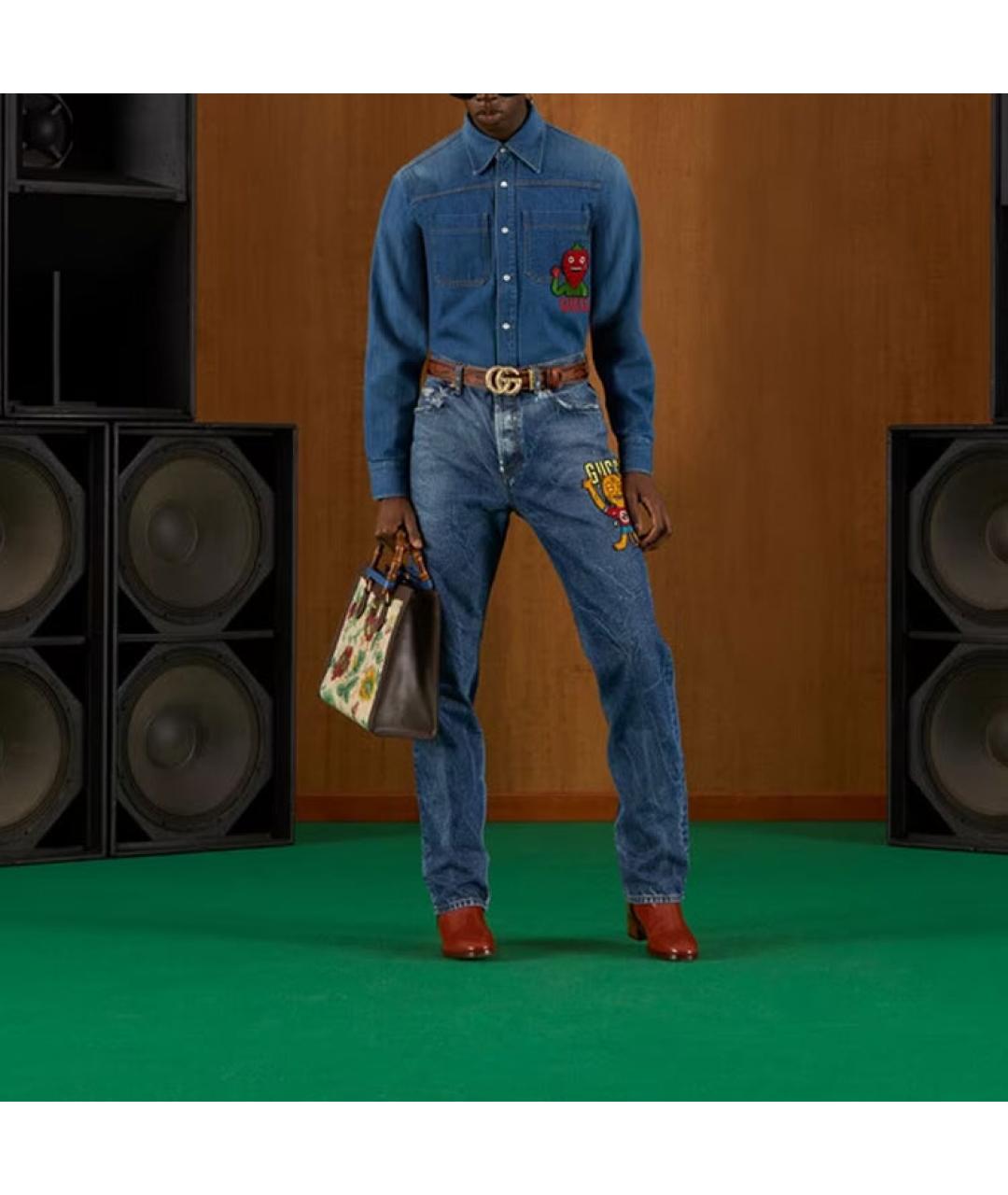 GUCCI Синяя кэжуал рубашка, фото 2