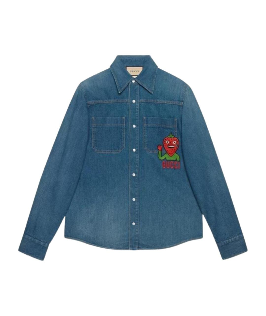 GUCCI Синяя кэжуал рубашка, фото 1