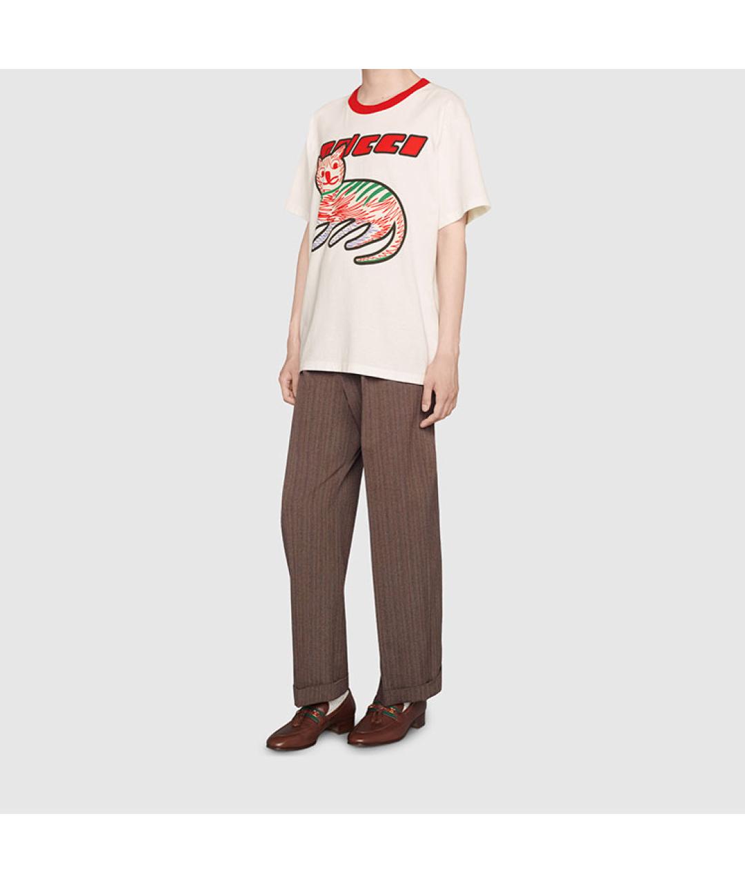 GUCCI Бежевая хлопковая футболка, фото 3