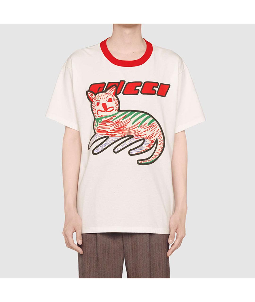 GUCCI Бежевая хлопковая футболка, фото 4