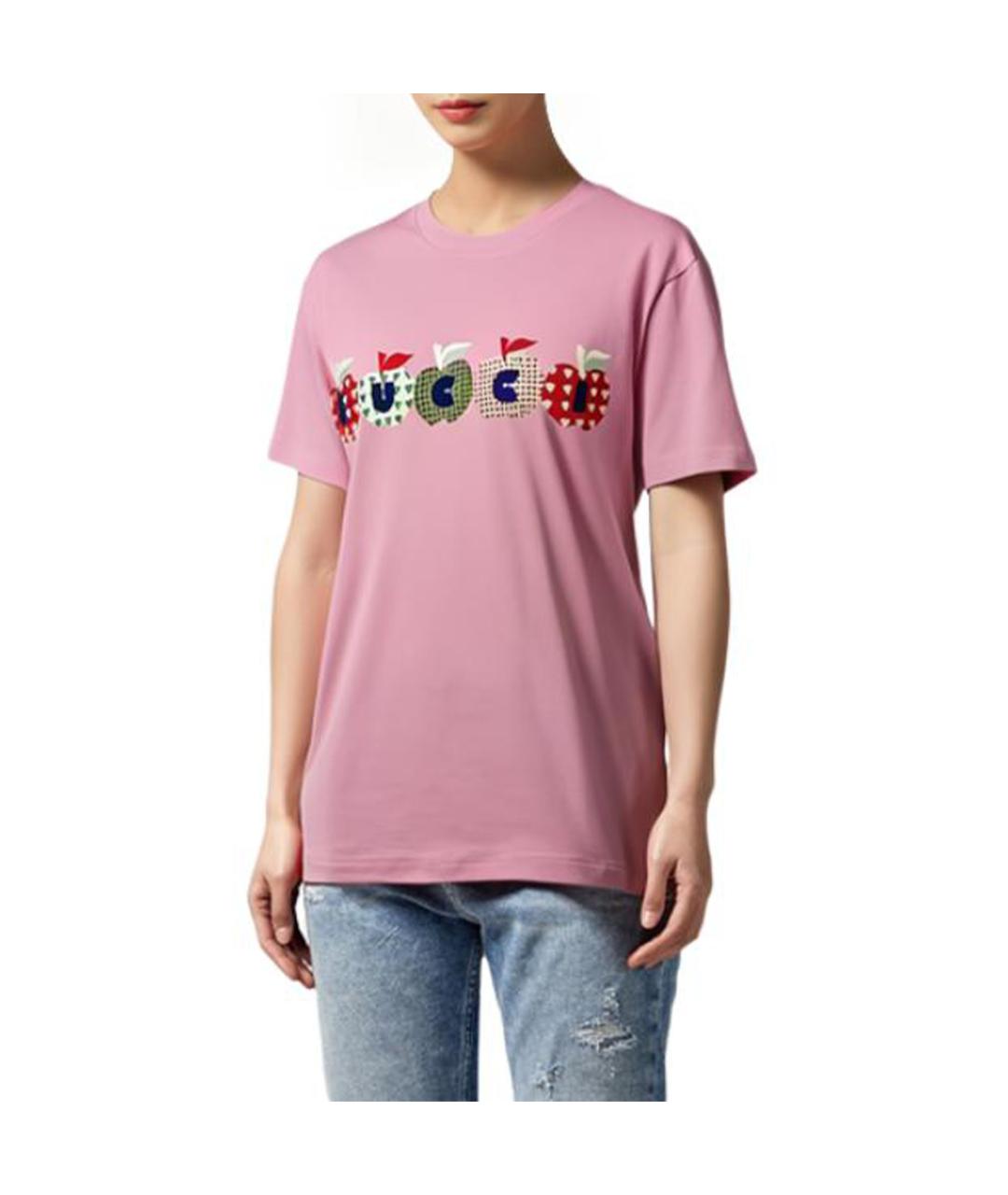 GUCCI Розовая футболка, фото 4