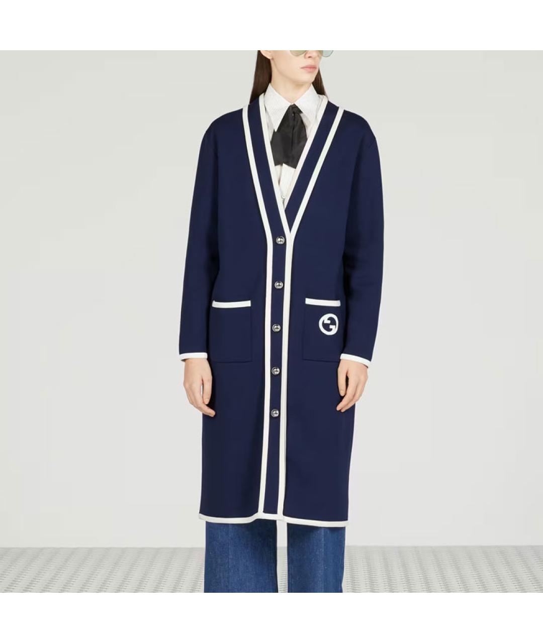 GUCCI Синий хлопковый кардиган, фото 2