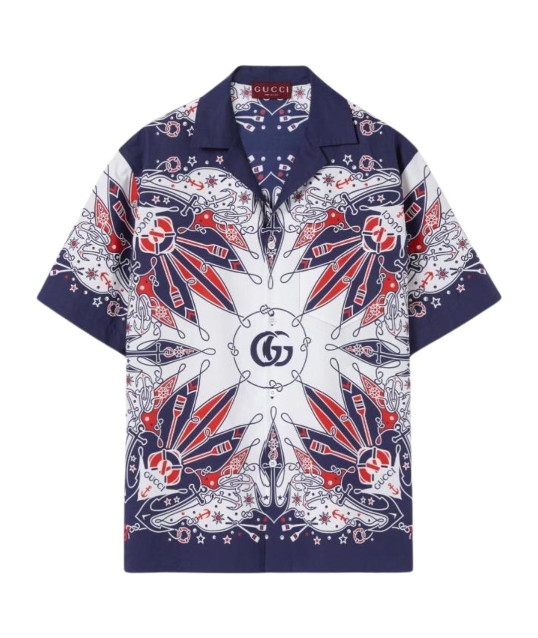 GUCCI Темно-синяя кэжуал рубашка, фото 1