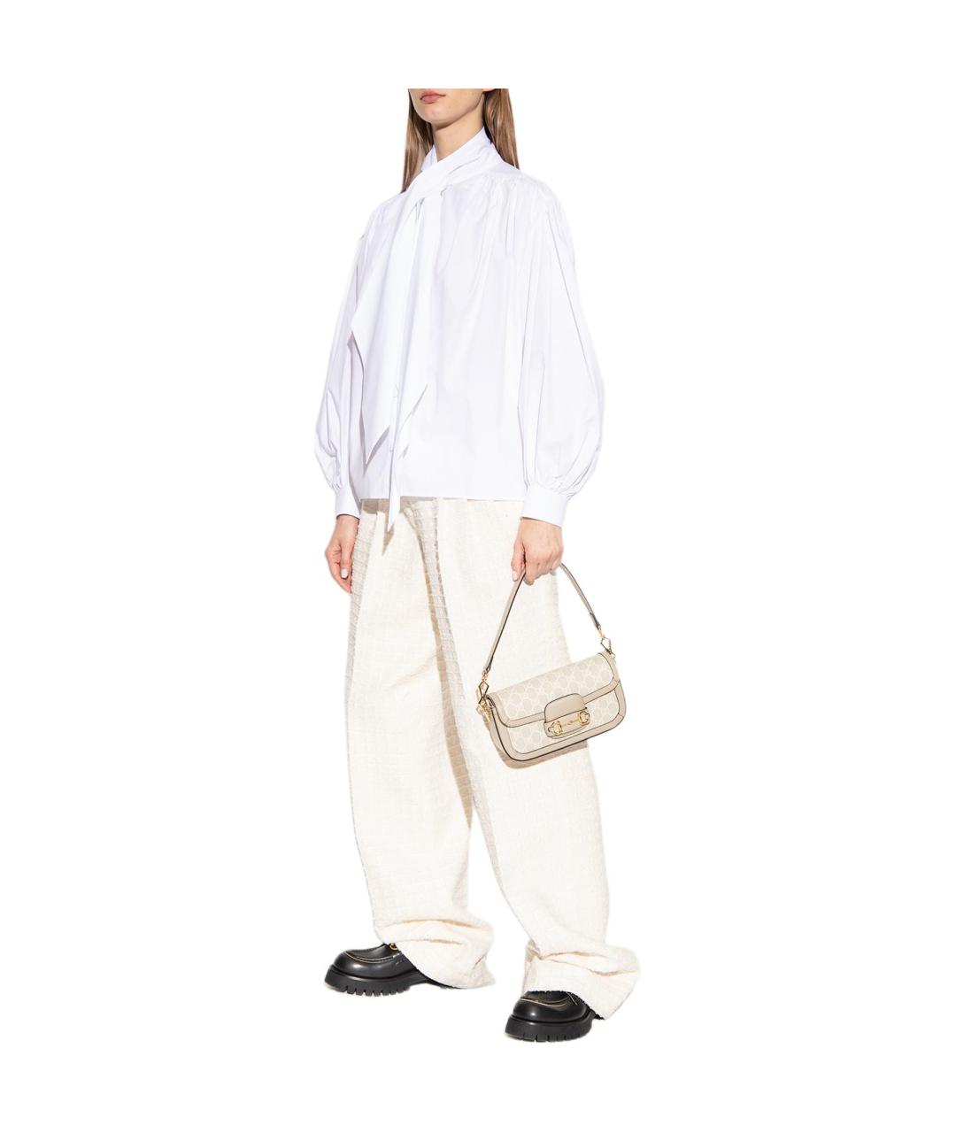 GUCCI Белая хлопковая блузы, фото 4