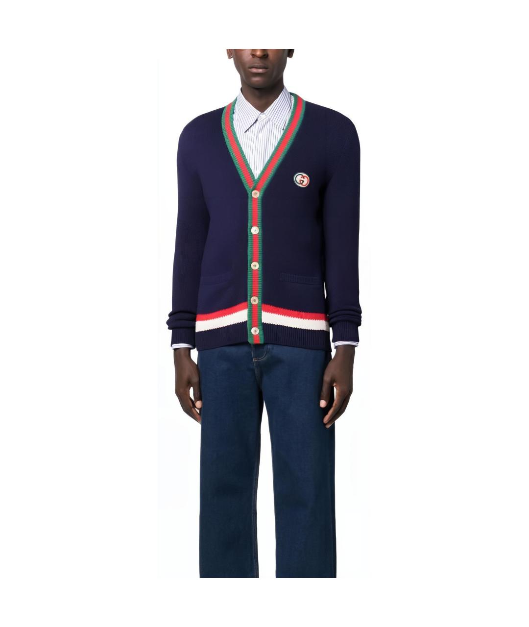 GUCCI Темно-синий кардиган, фото 4