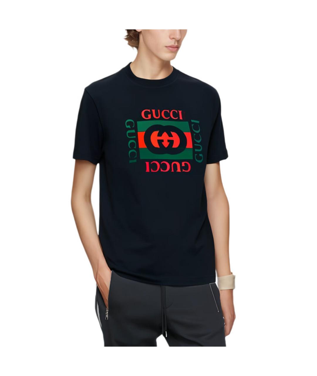 GUCCI Темно-синяя футболка, фото 3