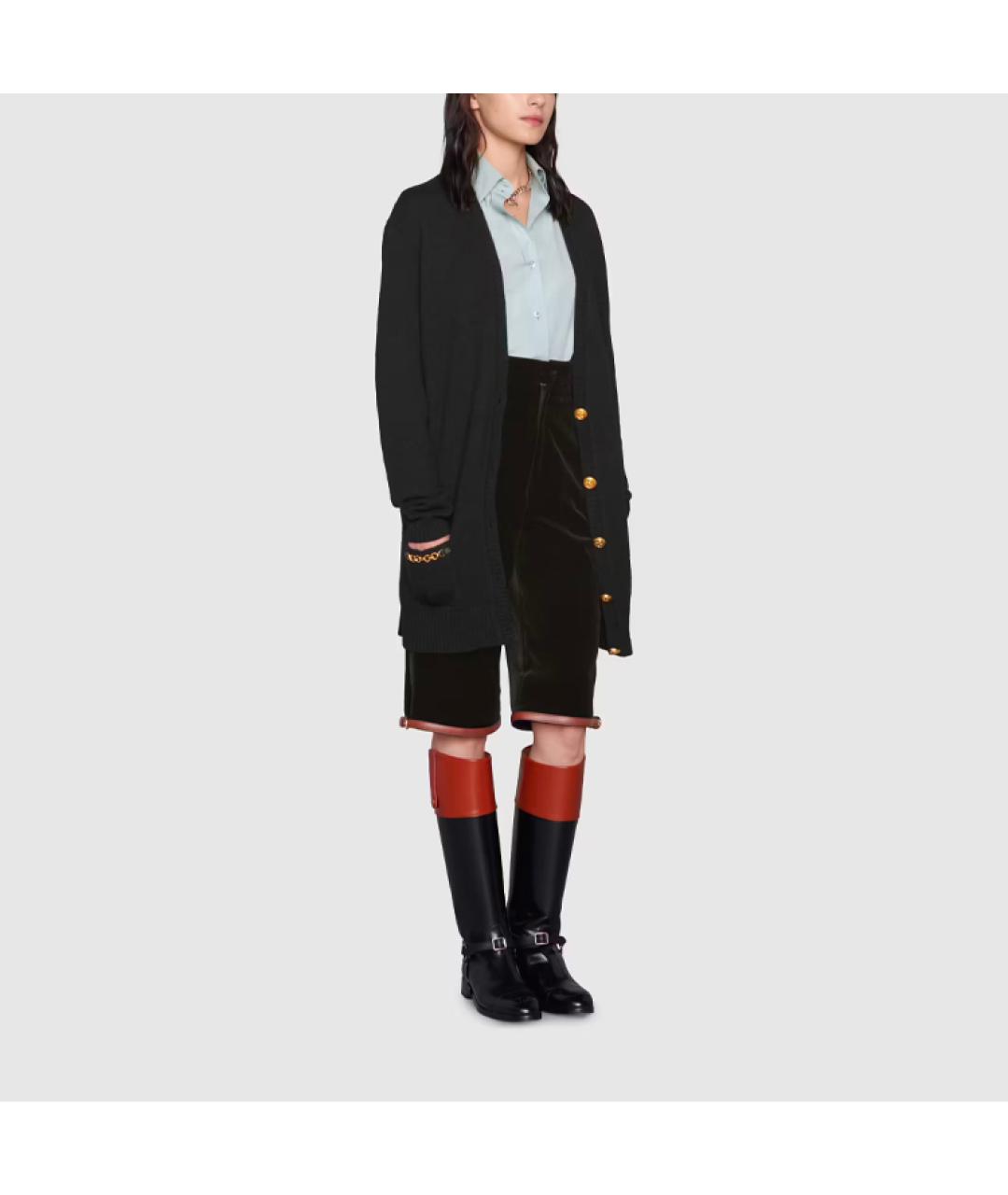GUCCI Черный кашемировый кардиган, фото 4