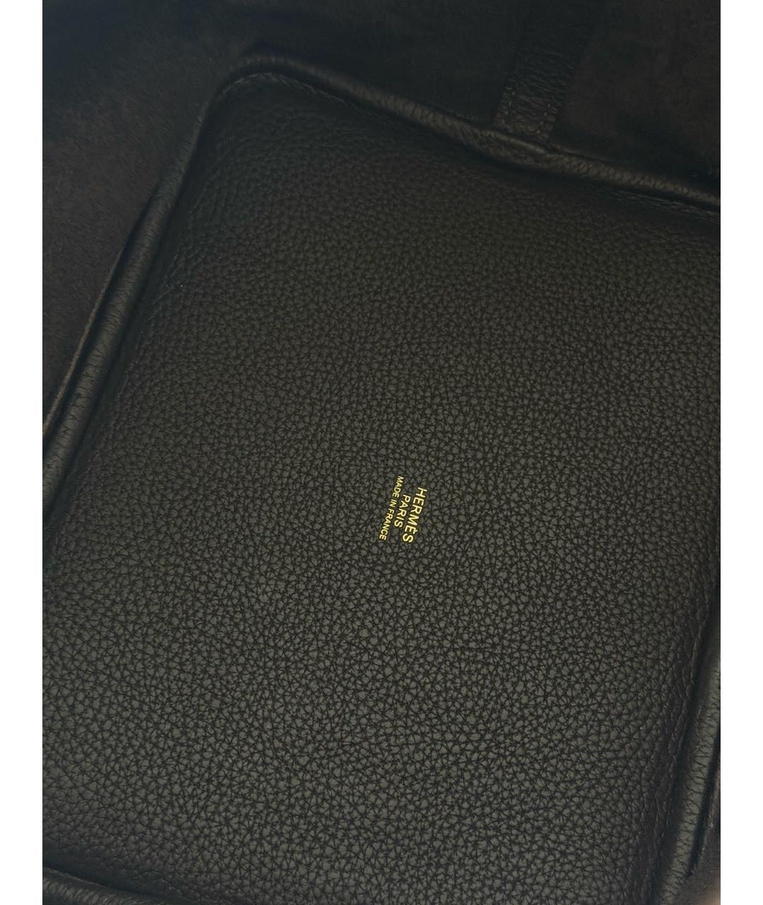 HERMES Коричневая кожаная сумка с короткими ручками, фото 8