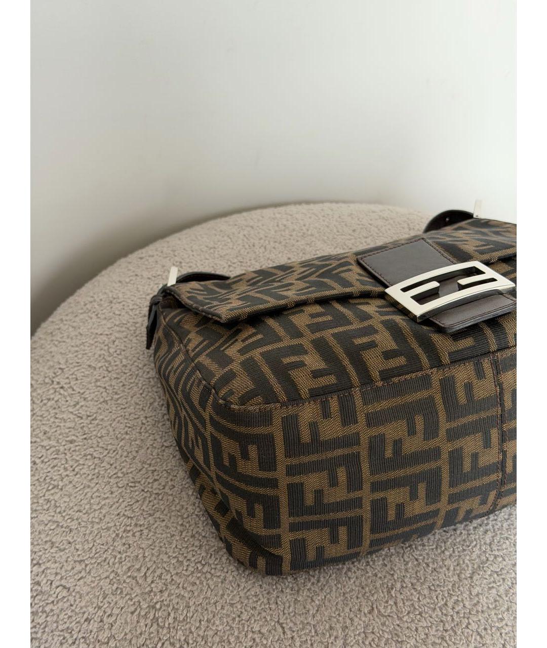 FENDI Коричневая тканевая сумка на плечо, фото 8